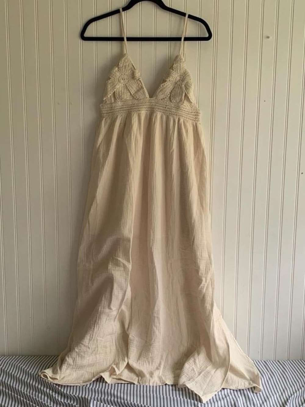 Promesa Lace-Trim Maxi Slip Dress - Cream NWT